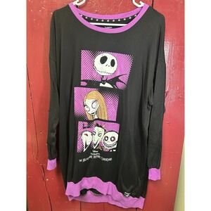 Nightmare Before Christmas Pajama Shirt Womens Large (12-14) Sleep Gown Disney